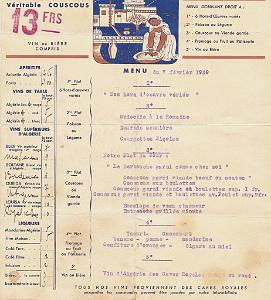 UN MENU EN 1939